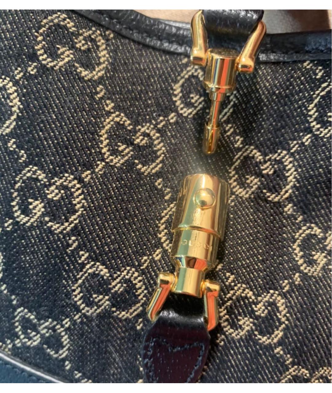 GUCCI Черная сумка через плечо из канвы, фото 8