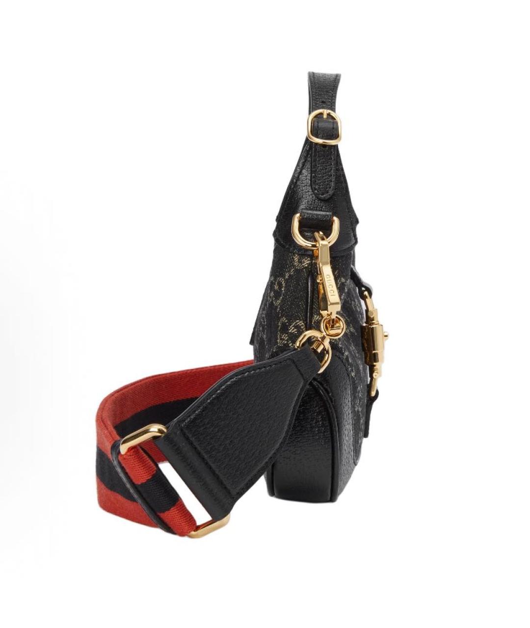 GUCCI Черная сумка через плечо из канвы, фото 3