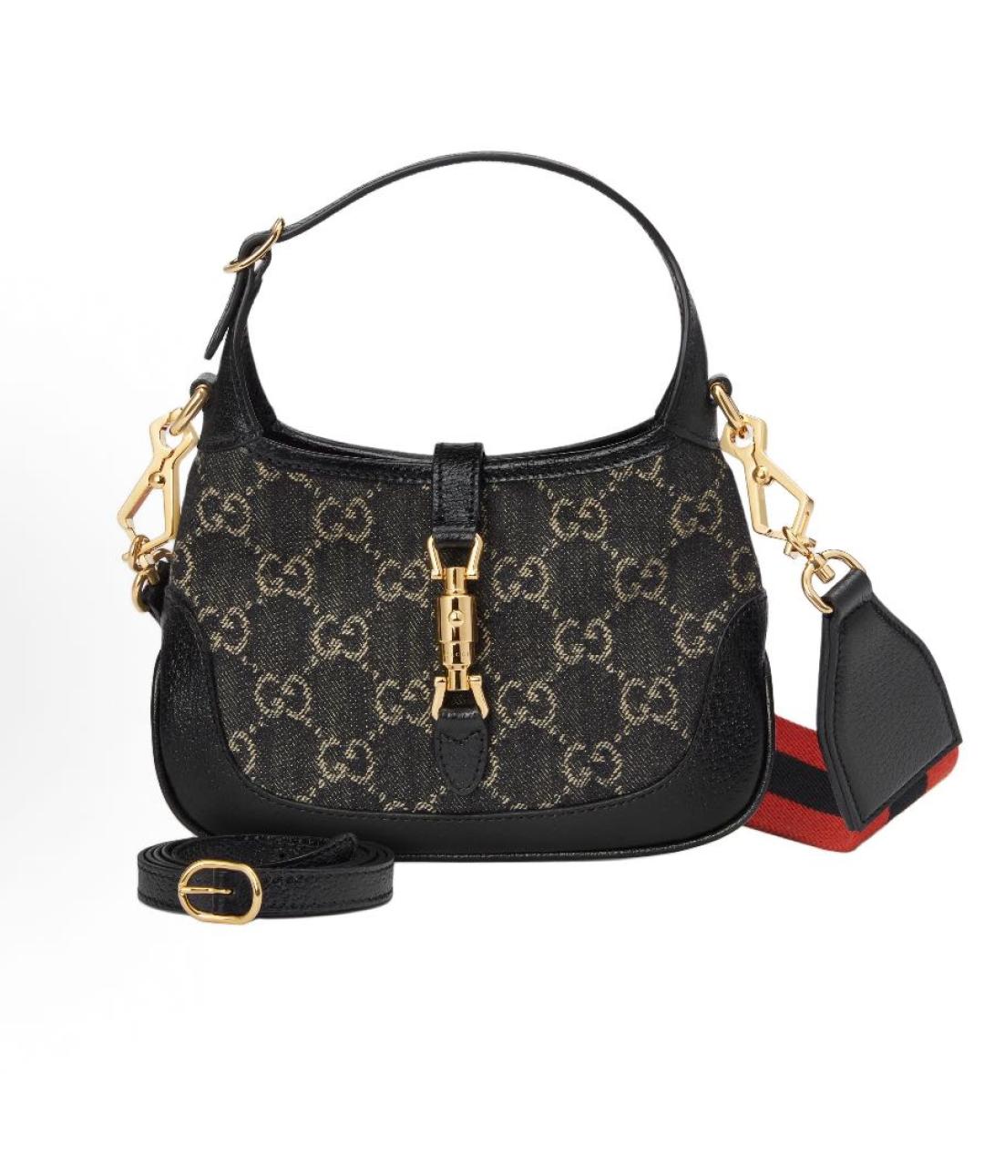 GUCCI Черная сумка через плечо из канвы, фото 9