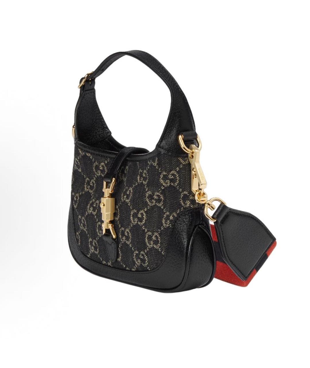 GUCCI Черная сумка через плечо из канвы, фото 2