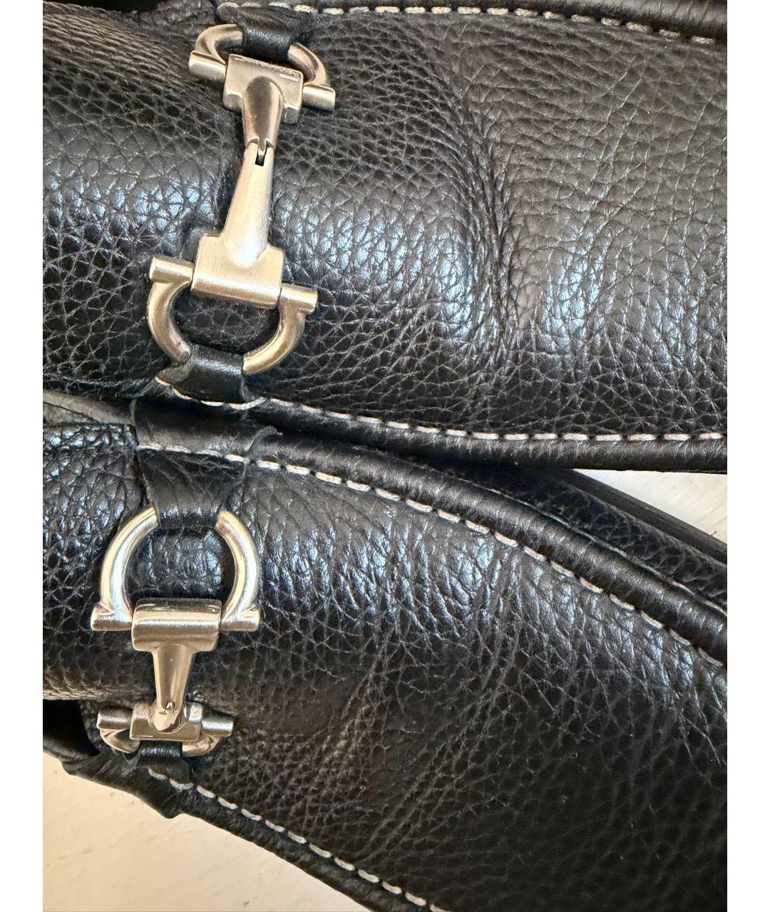 FERRAGAMO Черные кожаные лоферы, фото 6