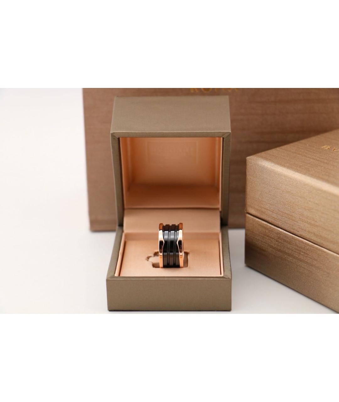BVLGARI Черное кольцо из розового золота, фото 2