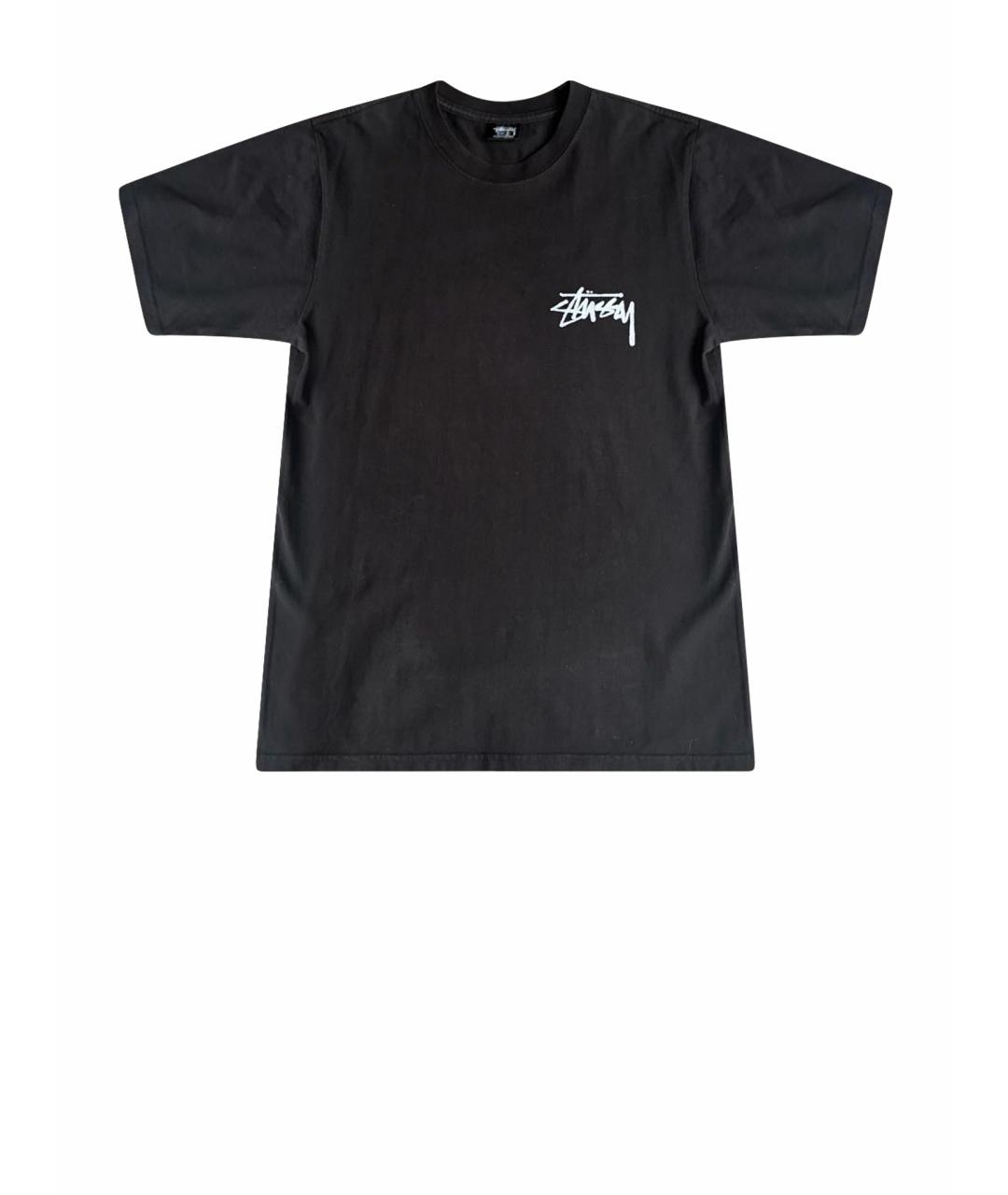 STUSSY Черная хлопковая футболка, фото 1