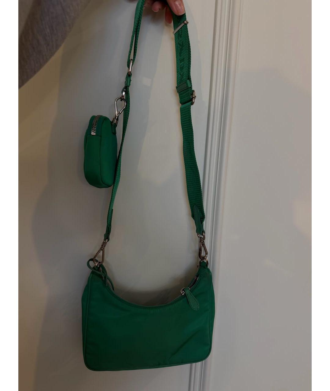 PRADA Зеленая нейлоновая сумка через плечо, фото 3