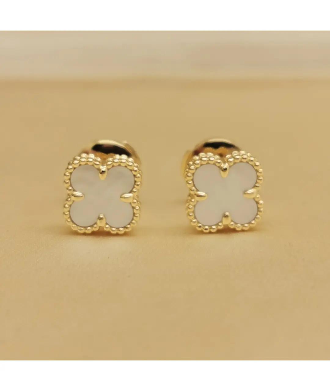 VAN CLEEF & ARPELS Белые серьги из желтого золота, фото 3
