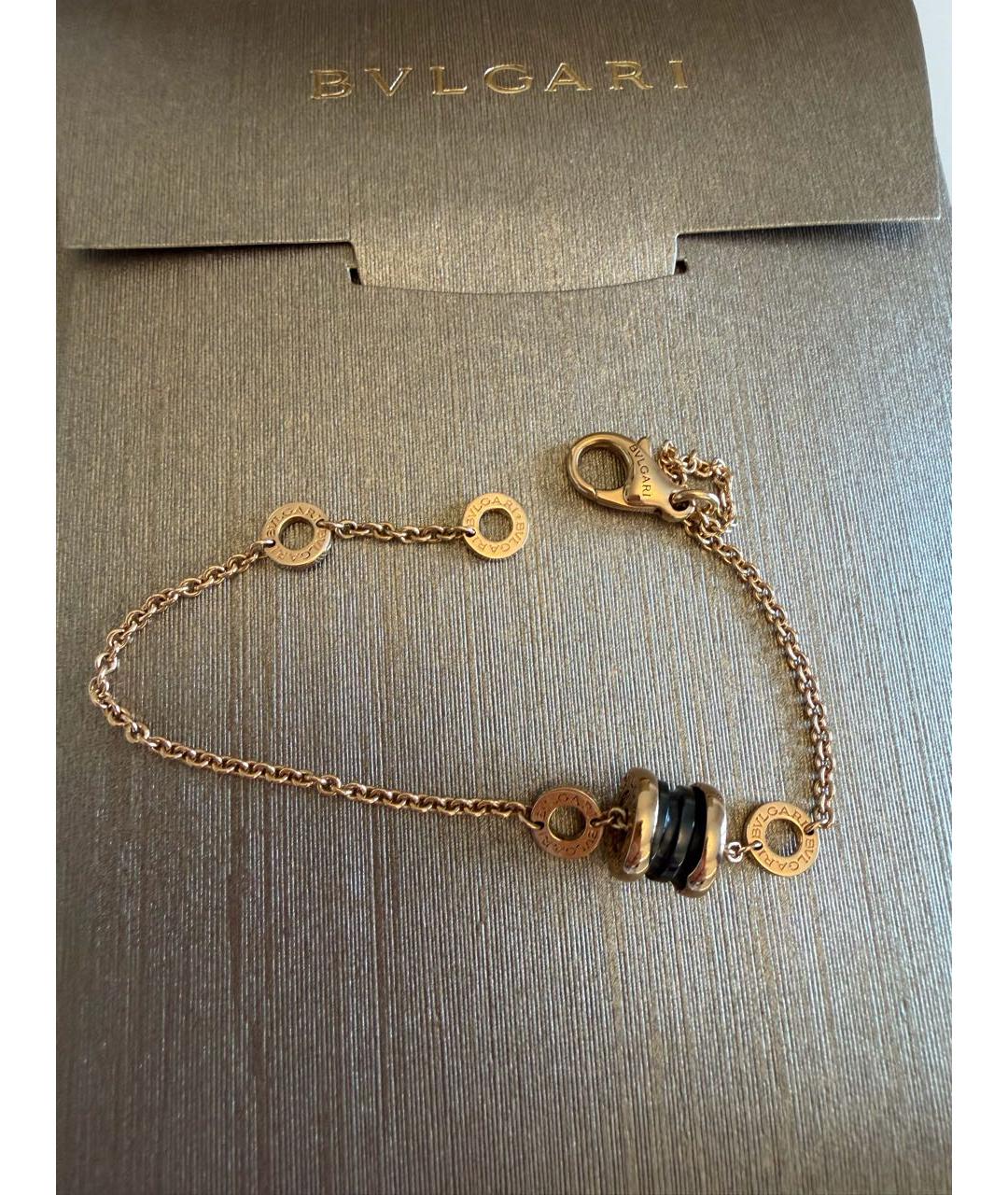 BVLGARI Черный браслет из розового золота, фото 2