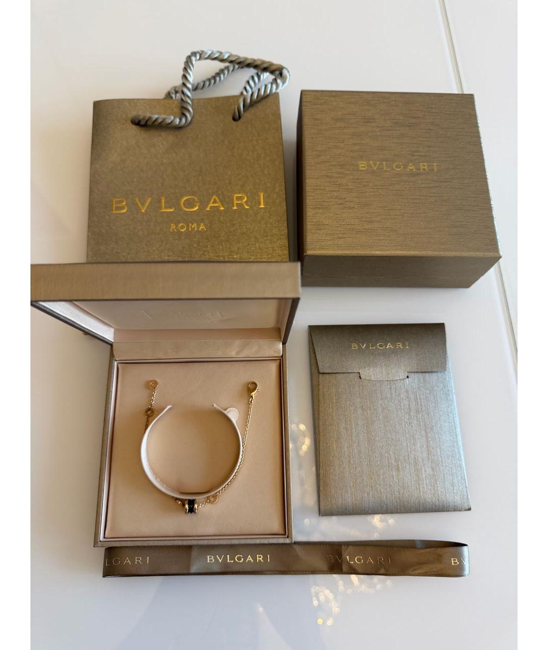 BVLGARI Черный браслет из розового золота, фото 5