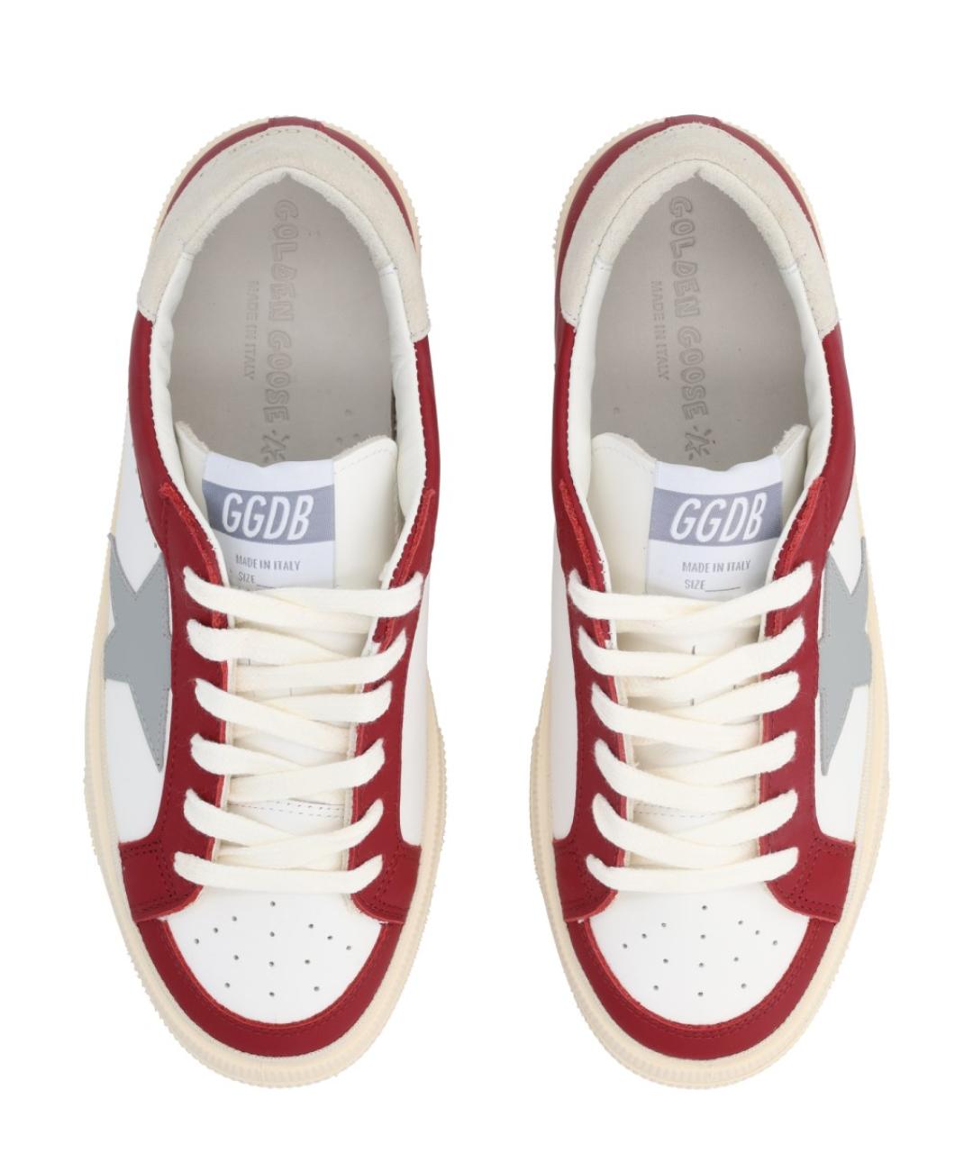 GOLDEN GOOSE Красные кожаные кеды, фото 4