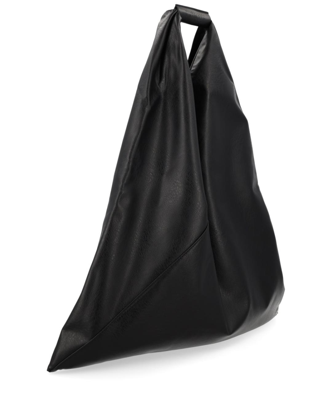 MM6 MAISON MARGIELA Черная сумка тоут из искусственной кожи, фото 5