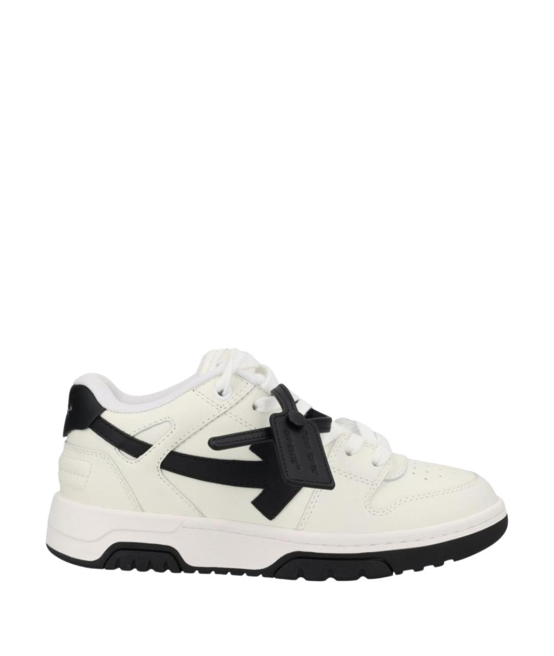 OFF-WHITE Белые кожаные кеды, фото 1