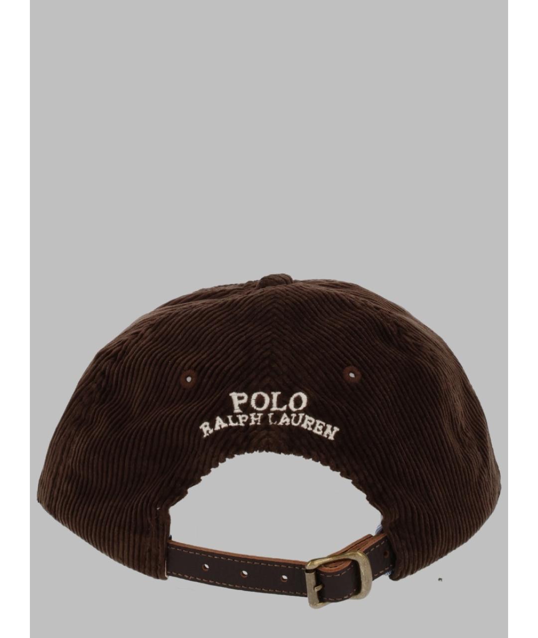 POLO RALPH LAUREN Коричневая хлопковая кепка/бейсболка, фото 2