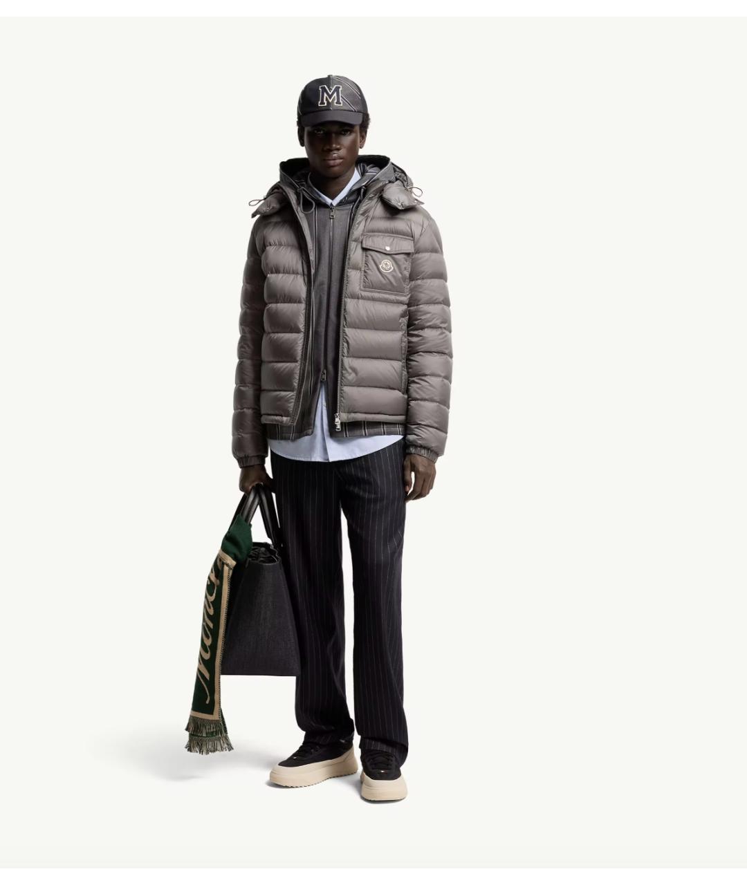 MONCLER Серая полиамидовая куртка, фото 2