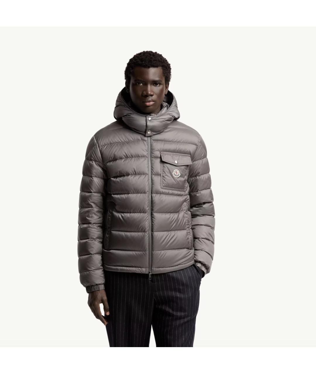 MONCLER Серая полиамидовая куртка, фото 5