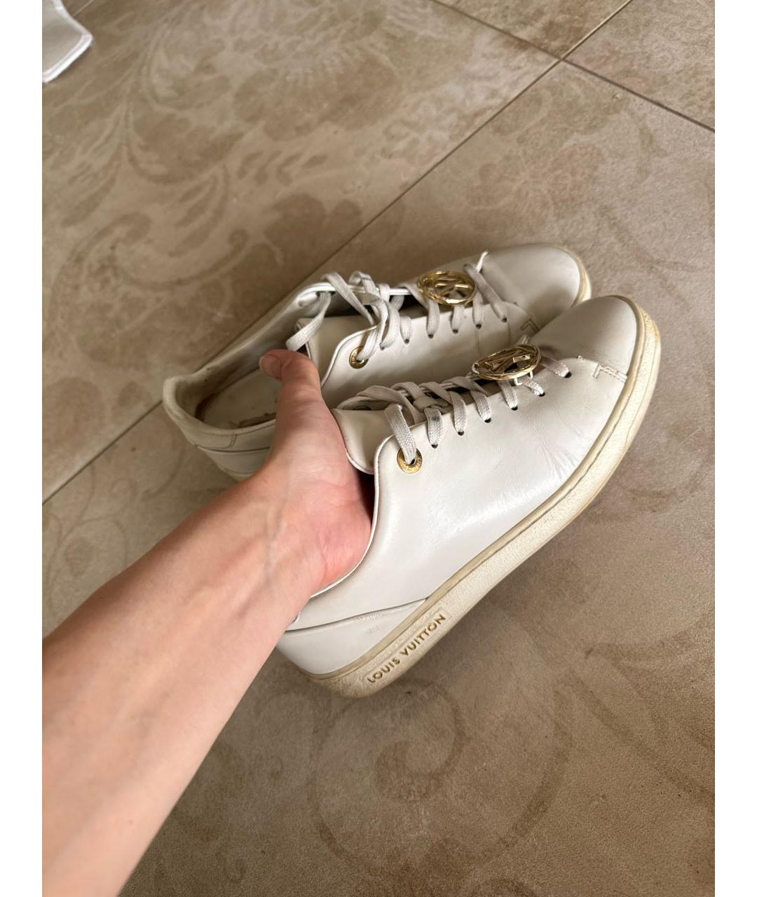 LOUIS VUITTON Белые кожаные кеды, фото 3