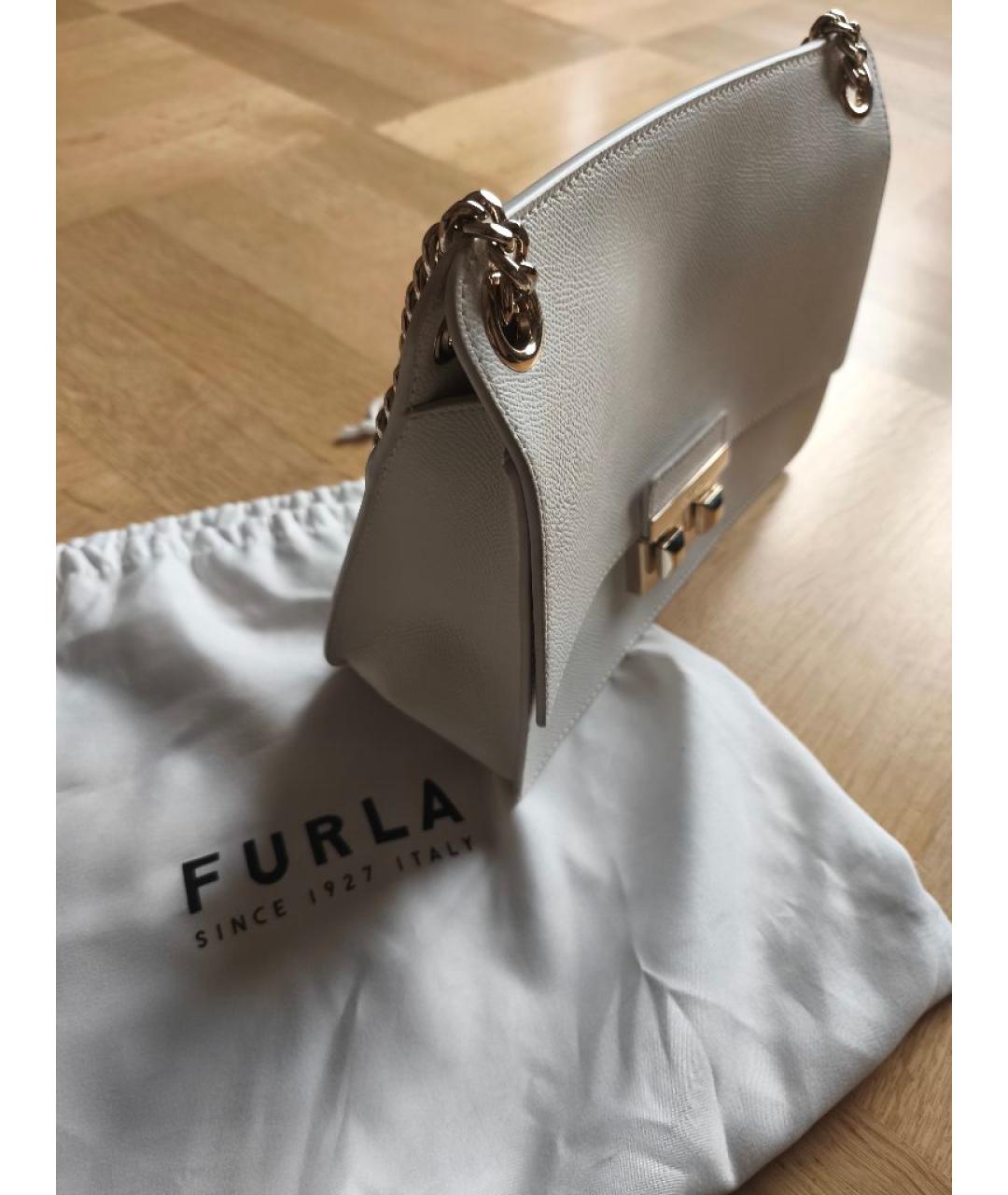 FURLA Белая кожаная сумка через плечо, фото 2
