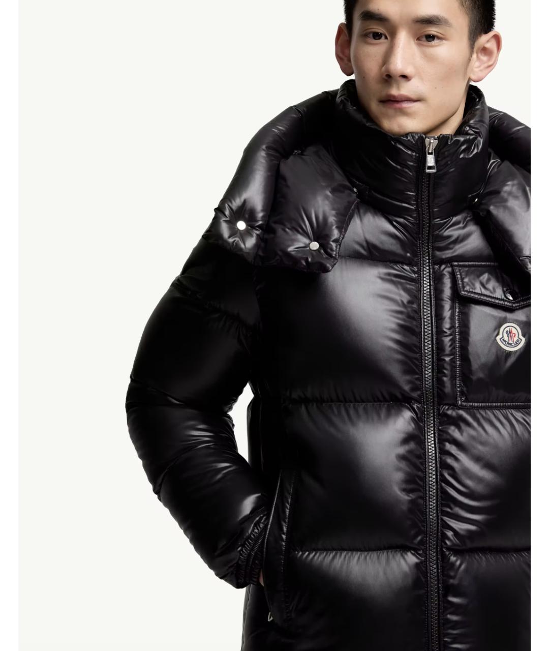MONCLER Черная полиамидовая куртка, фото 3