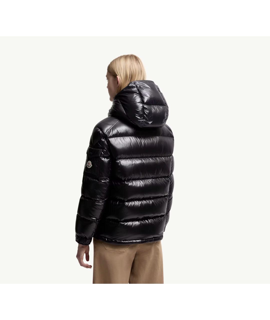 MONCLER Черная полиамидовая куртка, фото 4