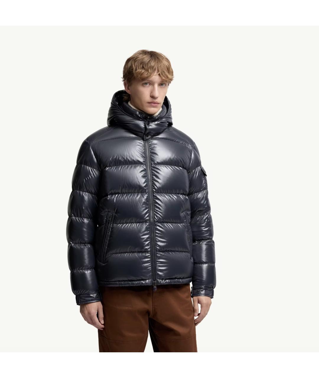 MONCLER Синяя полиамидовая куртка, фото 6