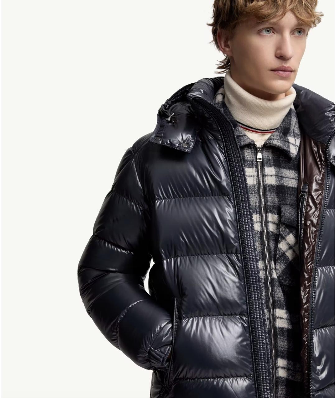 MONCLER Синяя полиамидовая куртка, фото 3
