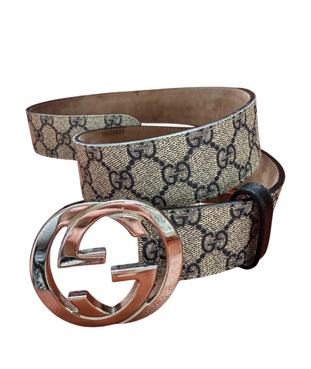 GUCCI Серый кожаный ремень, фото 1