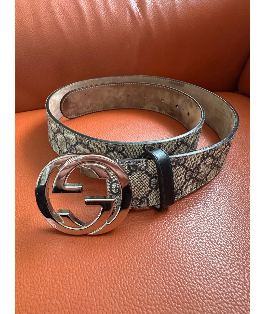 GUCCI Серый кожаный ремень, фото 2