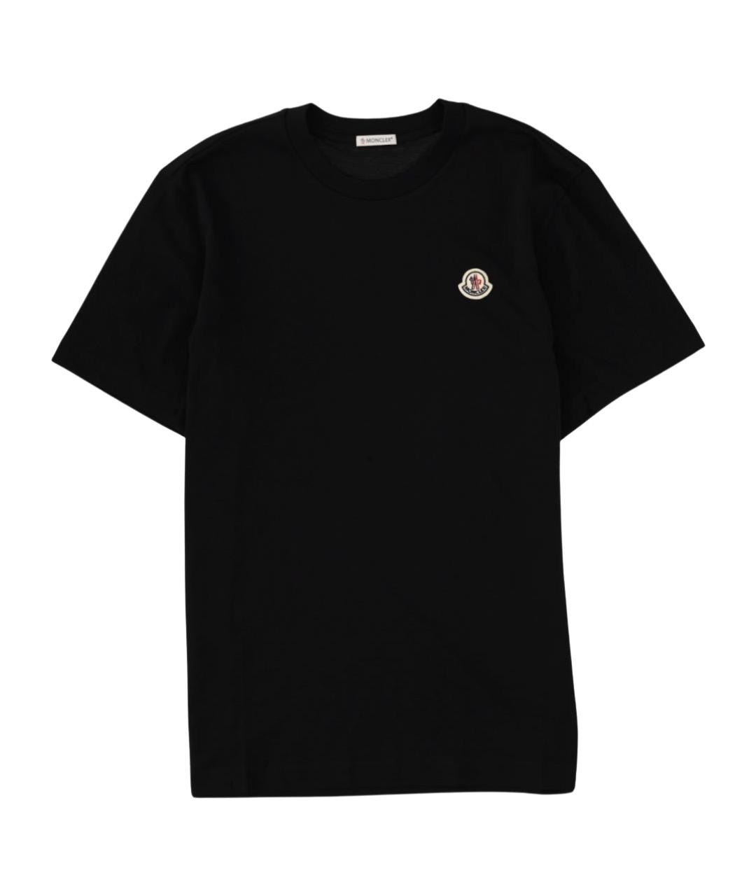 MONCLER Черная хлопковая футболка, фото 1
