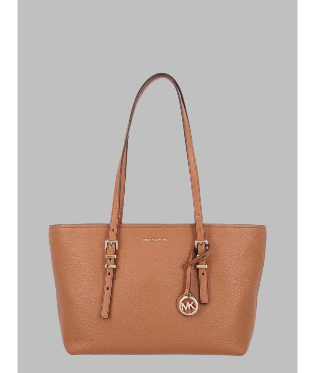 MICHAEL KORS Коричневая кожаная сумка тоут, фото 3
