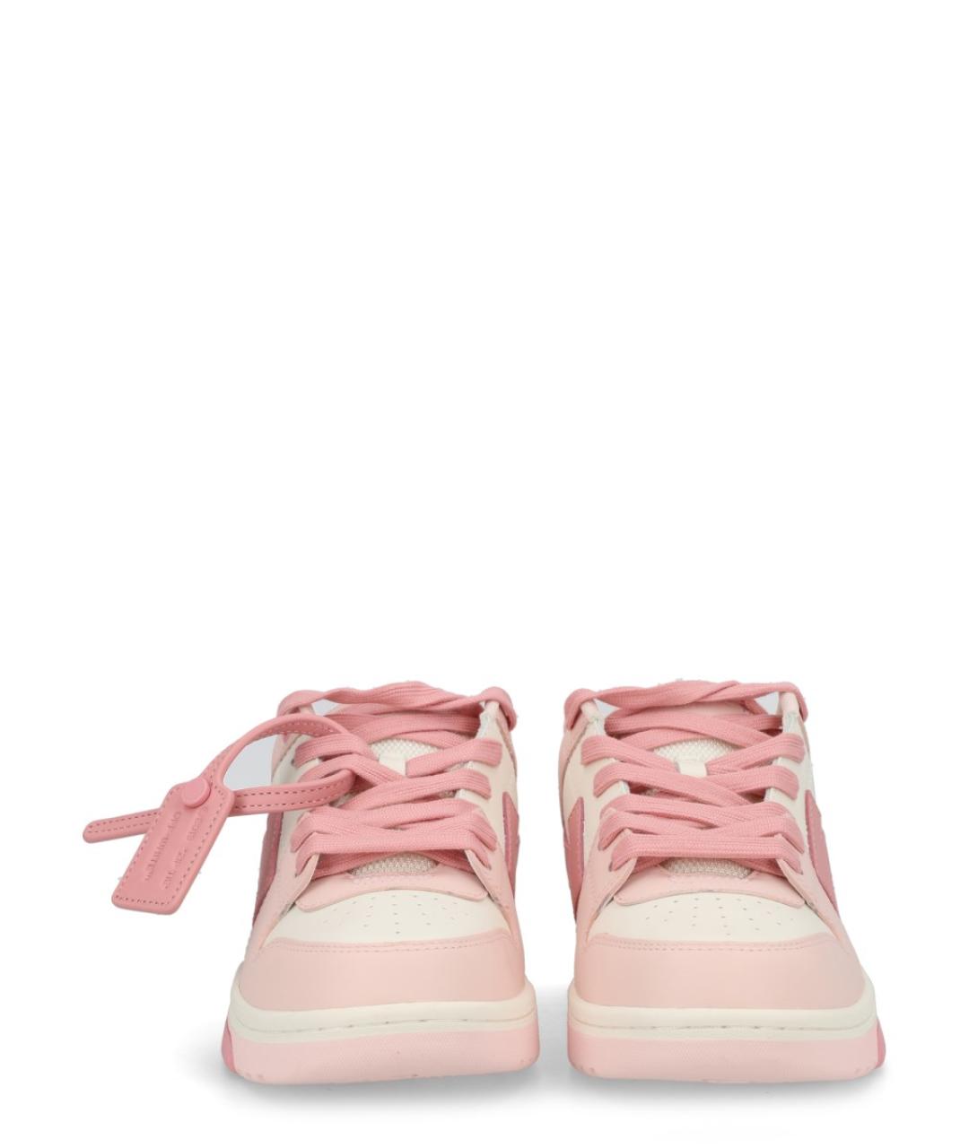 OFF-WHITE Розовые кожаные кеды, фото 3