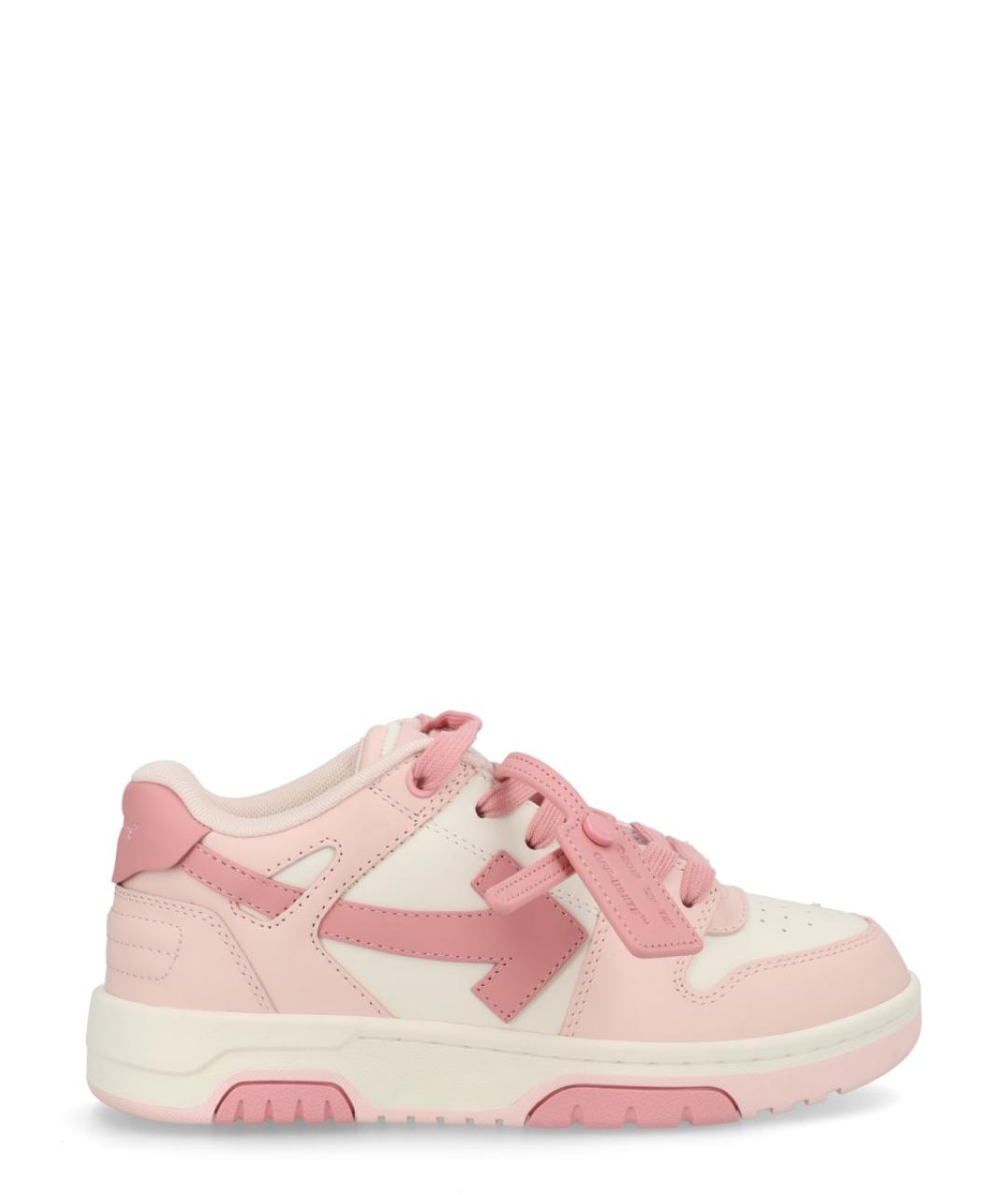 OFF-WHITE Розовые кожаные кеды, фото 6