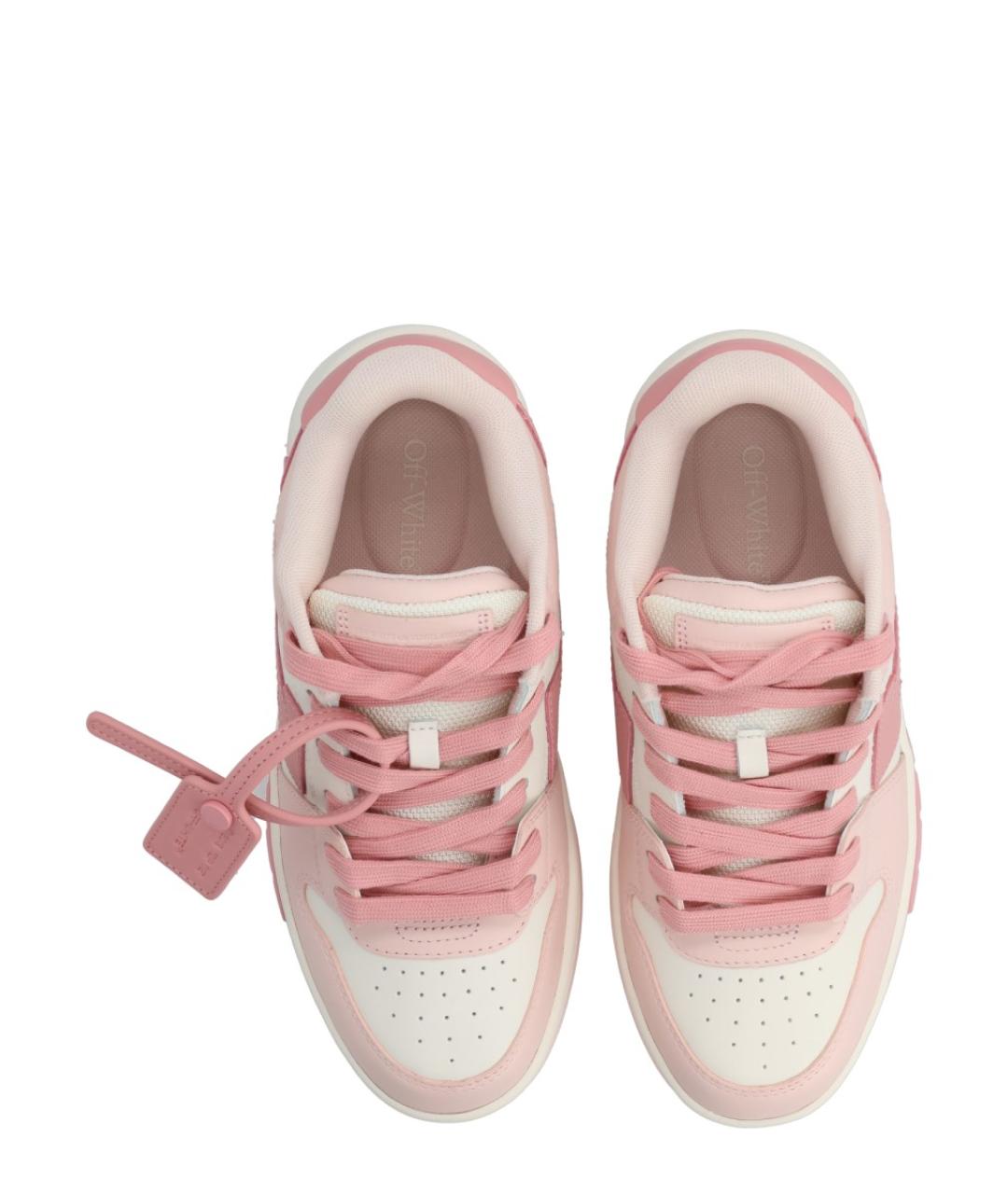 OFF-WHITE Розовые кожаные кеды, фото 5