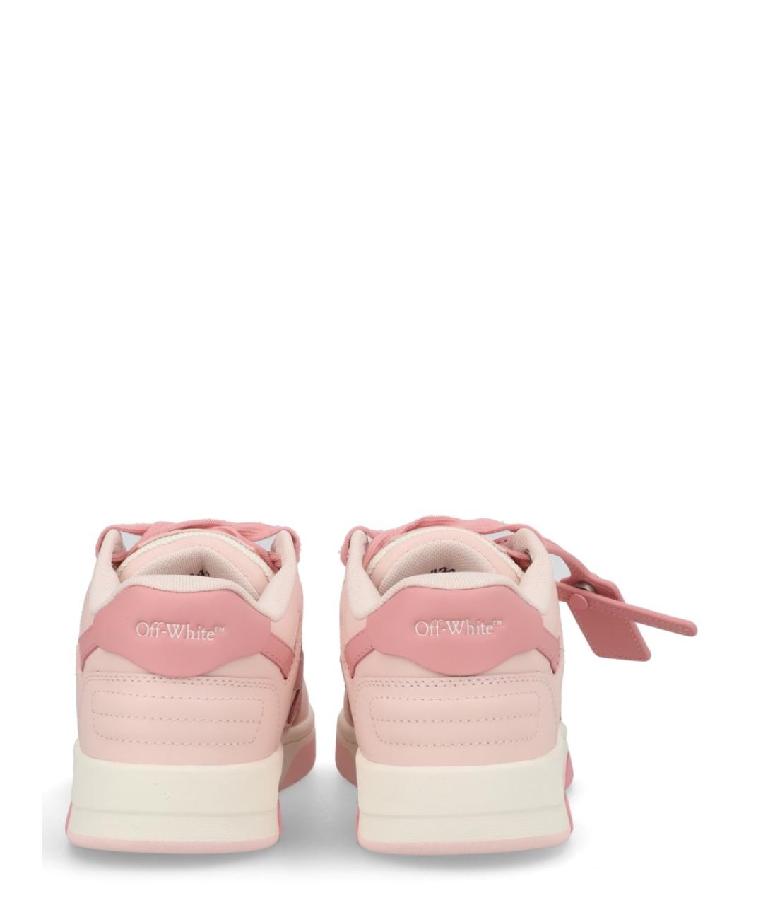 OFF-WHITE Розовые кожаные кеды, фото 4