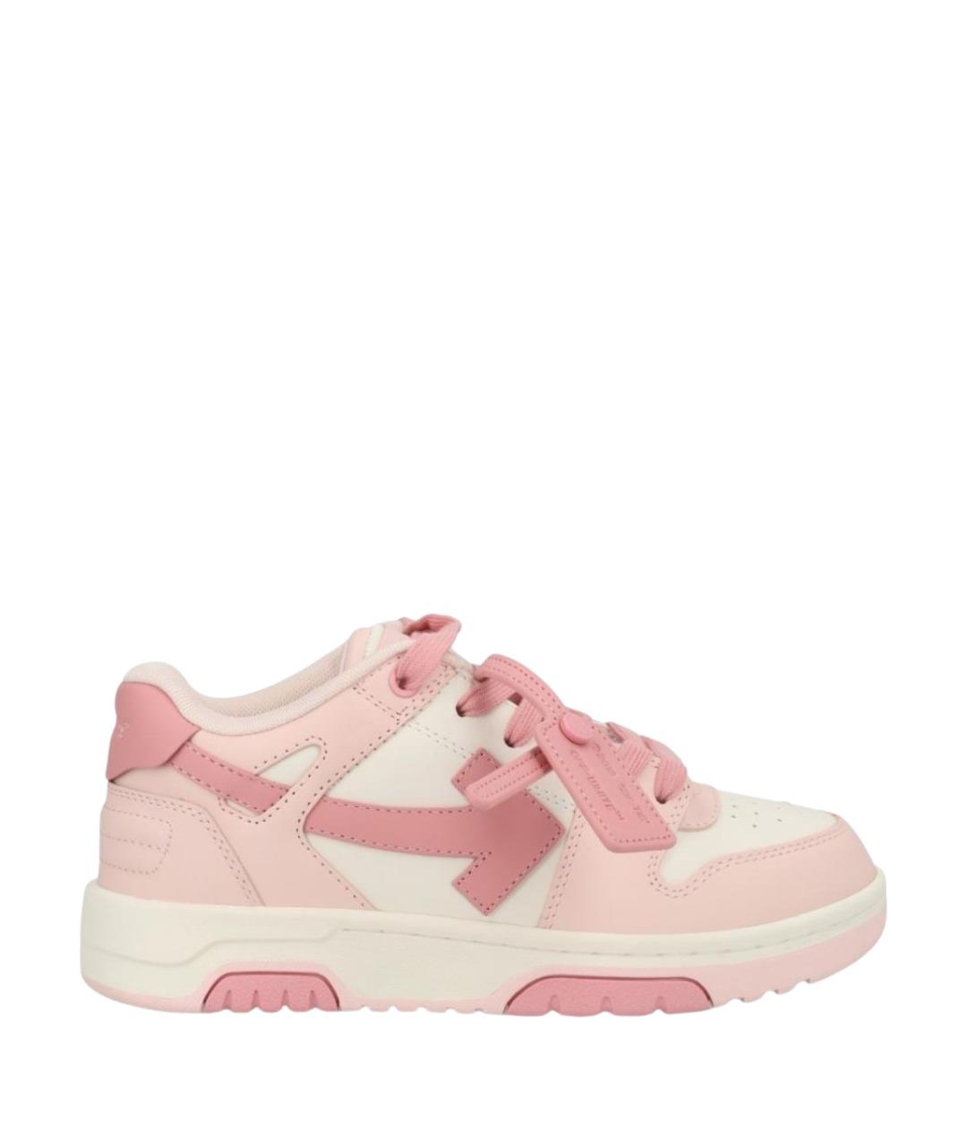 OFF-WHITE Розовые кожаные кеды, фото 1