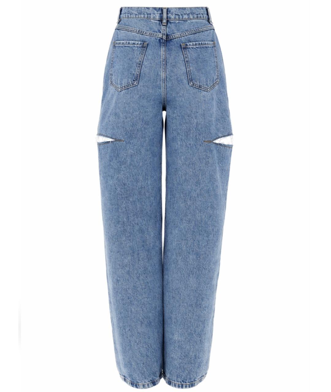 MAISON MARGIELA Синие хлопковые прямые джинсы, фото 3