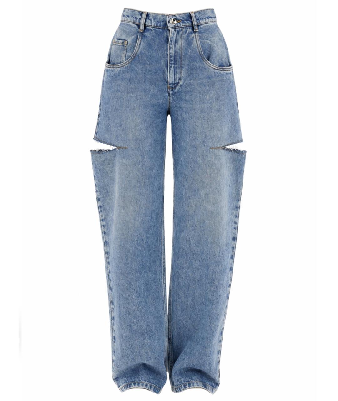 MAISON MARGIELA Синие хлопковые прямые джинсы, фото 1