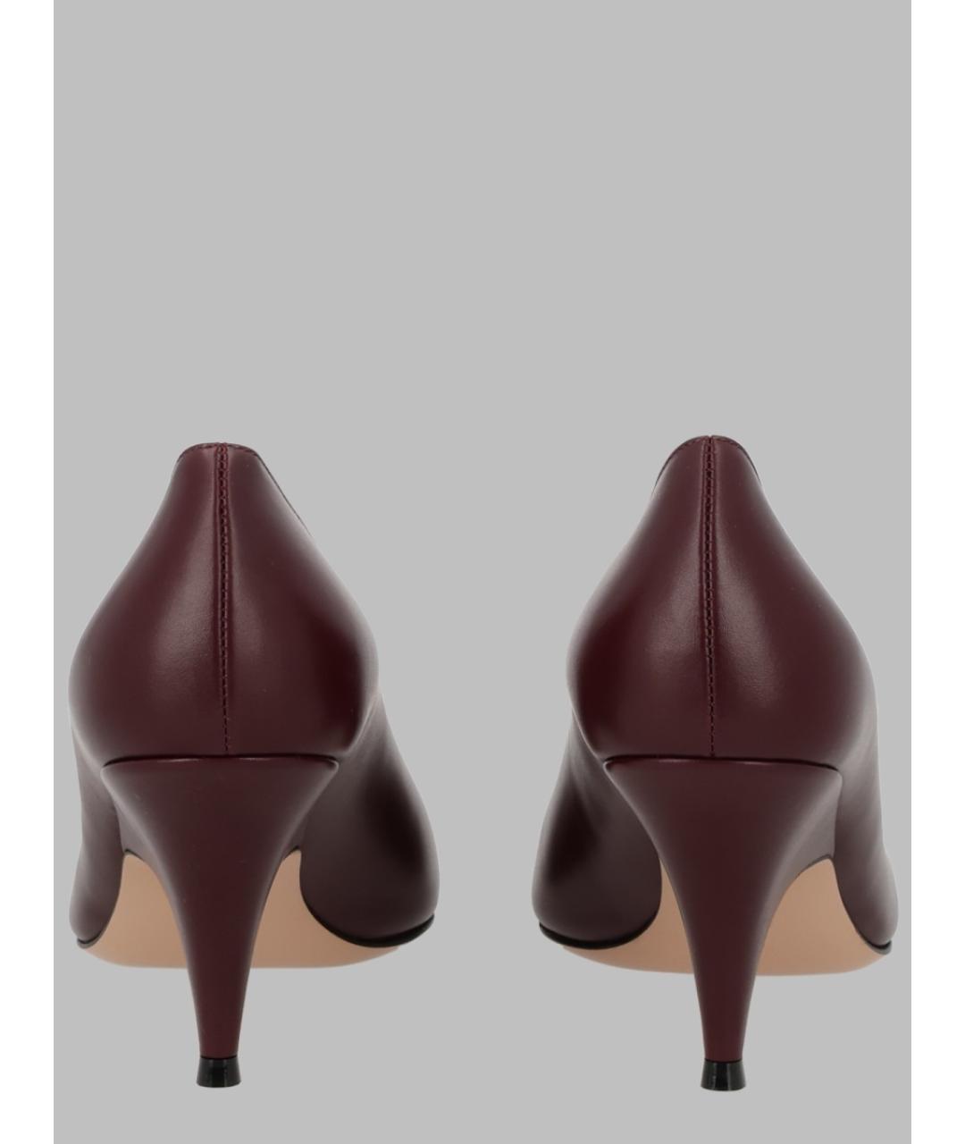 GIANVITO ROSSI Бордовые кожаные туфли, фото 3