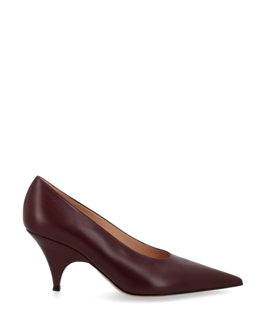 GIANVITO ROSSI Бордовые кожаные туфли, фото 1