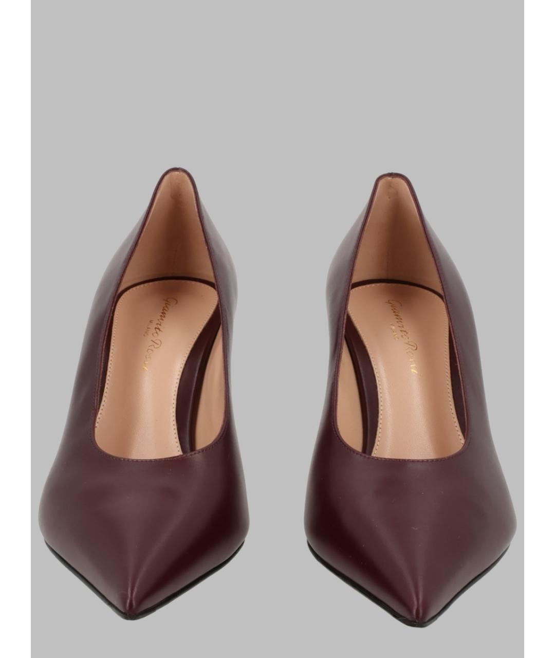GIANVITO ROSSI Бордовые кожаные туфли, фото 2