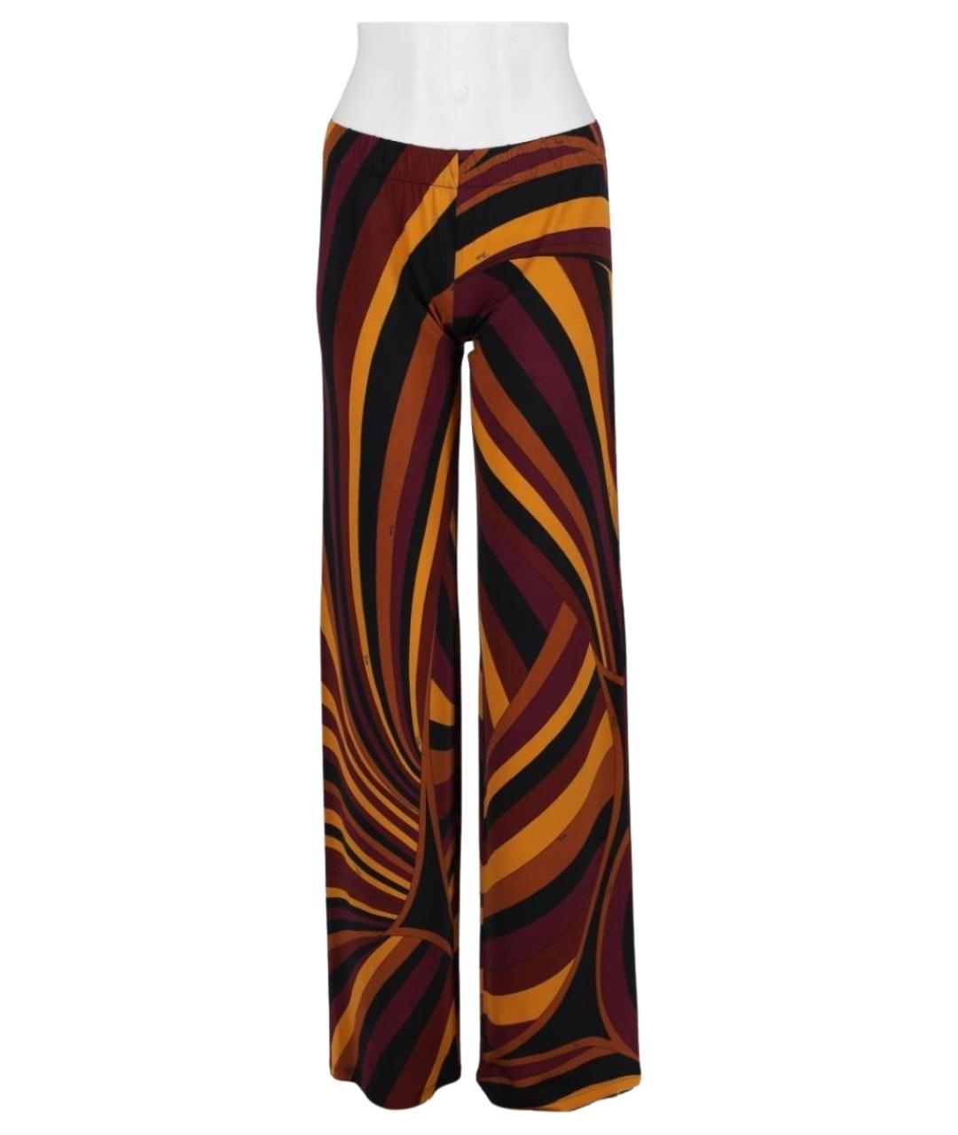 PUCCI Бордовые вискозные прямые брюки, фото 3