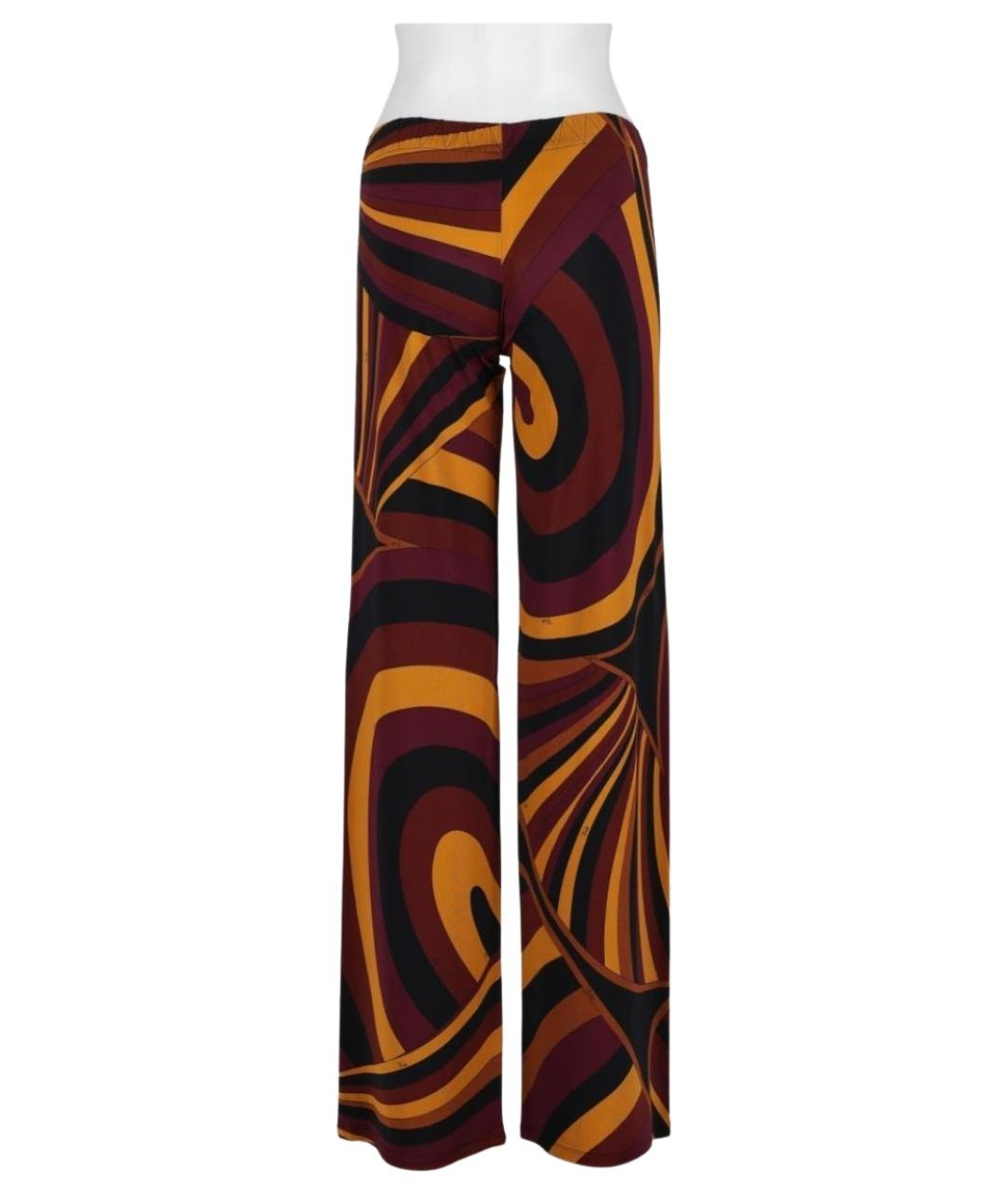 PUCCI Бордовые вискозные прямые брюки, фото 2