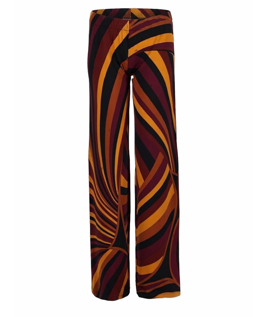PUCCI Бордовые вискозные прямые брюки, фото 1