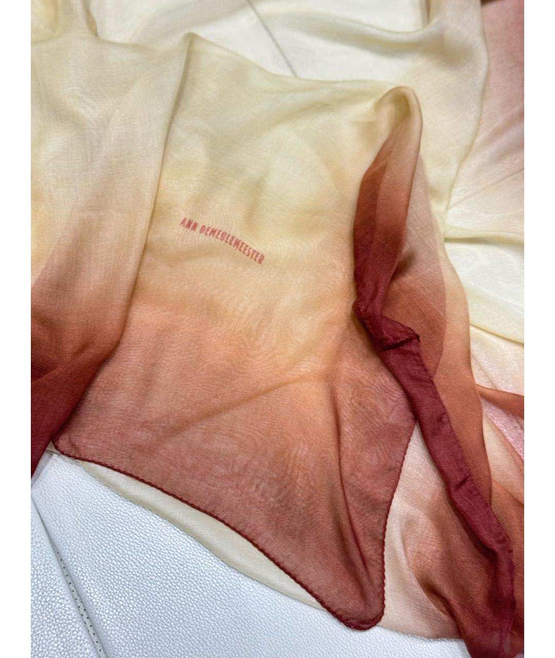 ANN DEMEULEMEESTER Коричневый шарф, фото 8