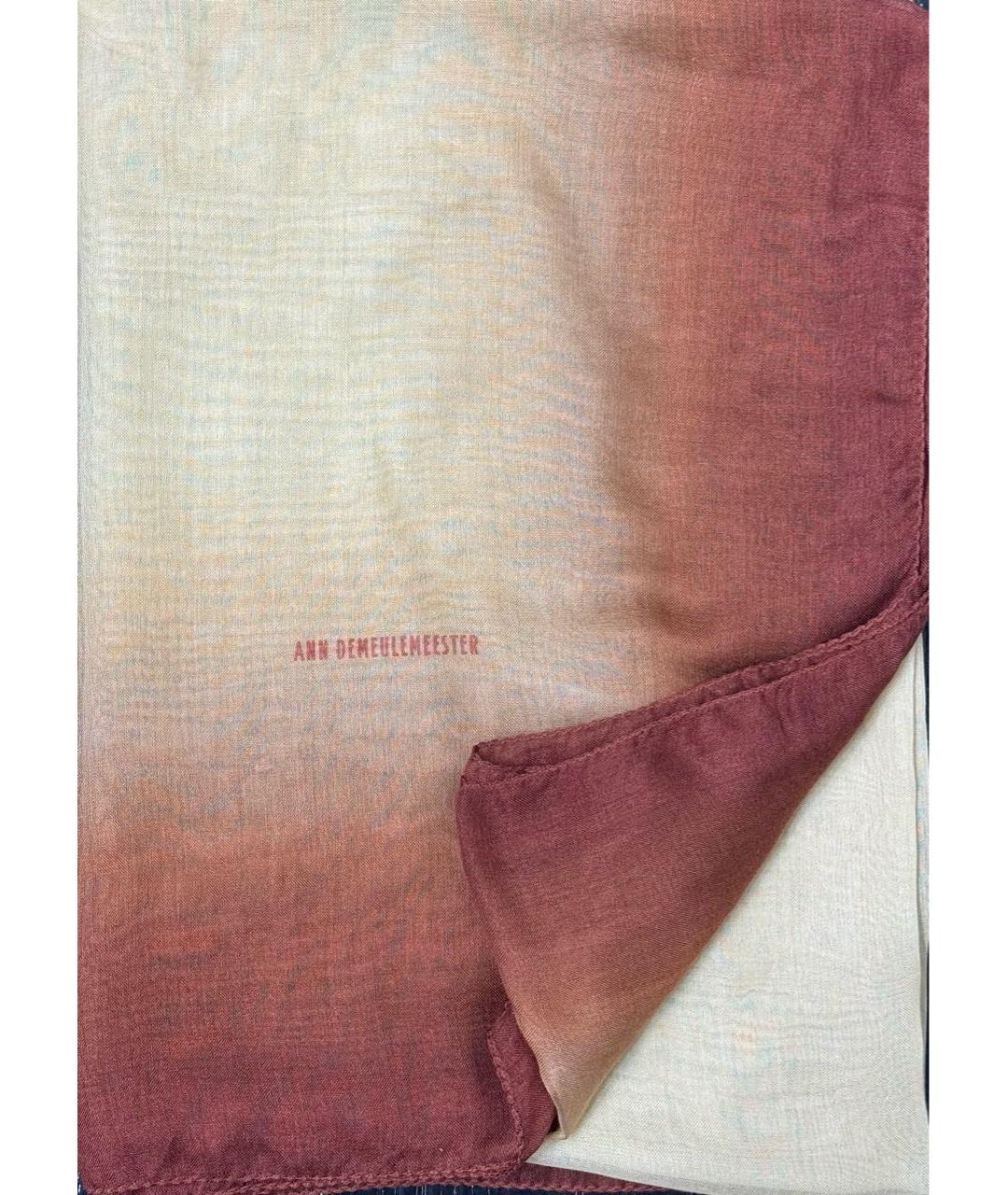 ANN DEMEULEMEESTER Коричневый шарф, фото 4