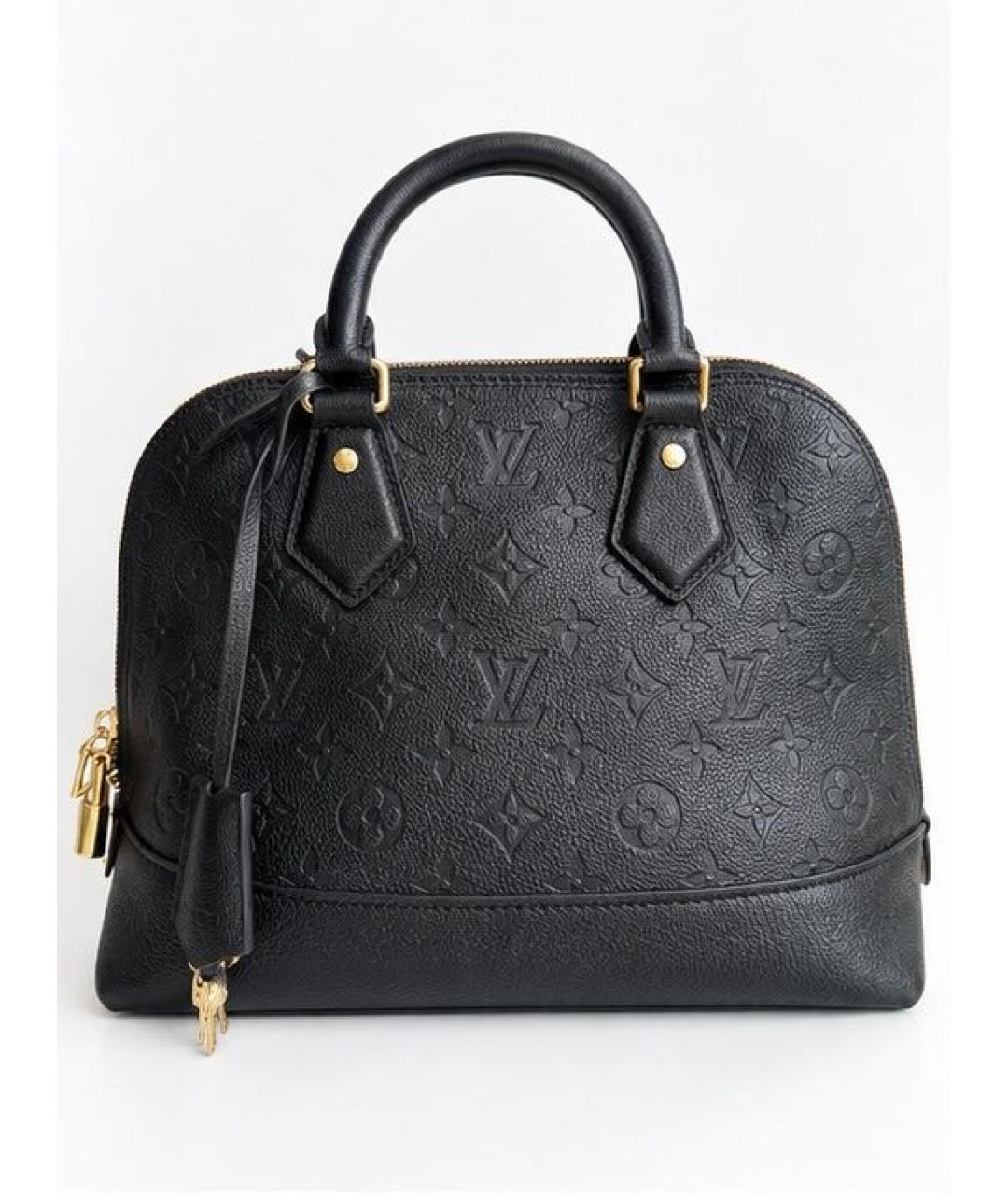 LOUIS VUITTON Черная кожаная сумка тоут, фото 8