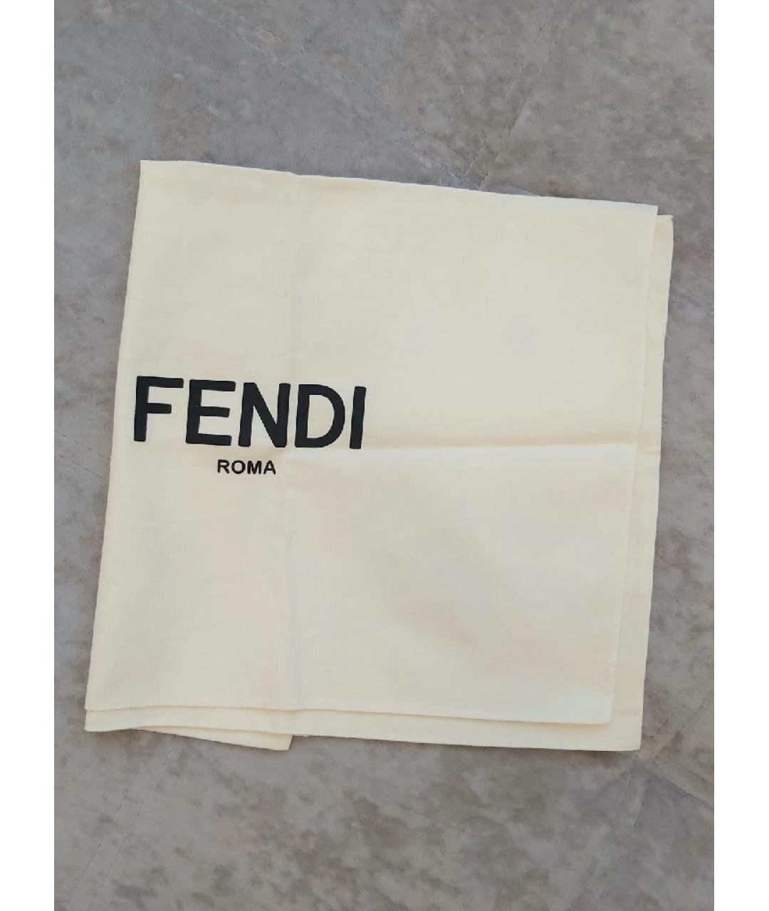 FENDI Черная кожаная сумка с короткими ручками, фото 7