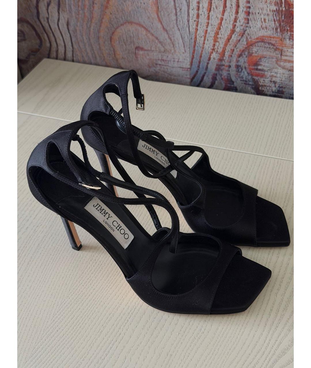 JIMMY CHOO Черные текстильные босоножки, фото 4