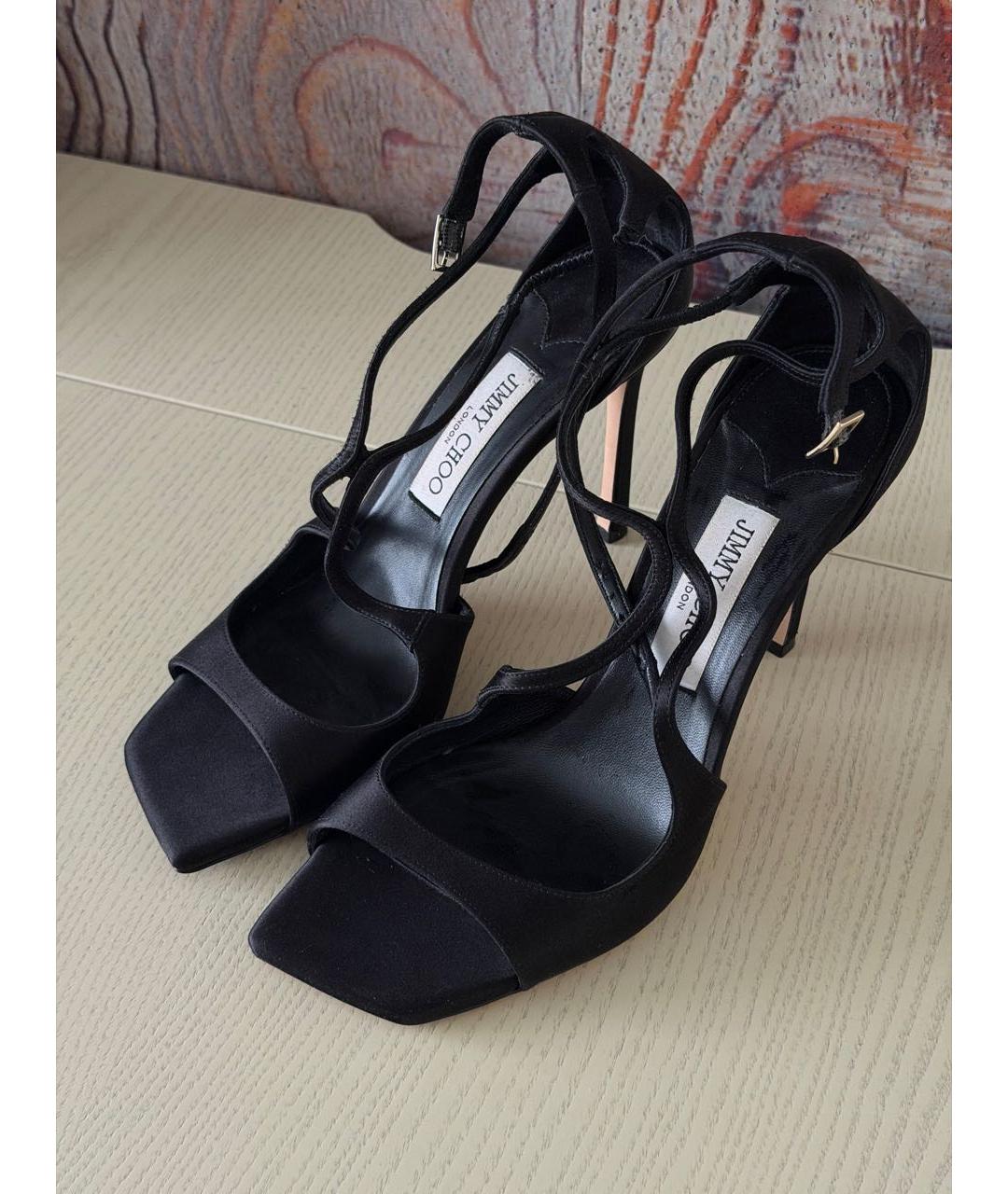 JIMMY CHOO Черные текстильные босоножки, фото 3