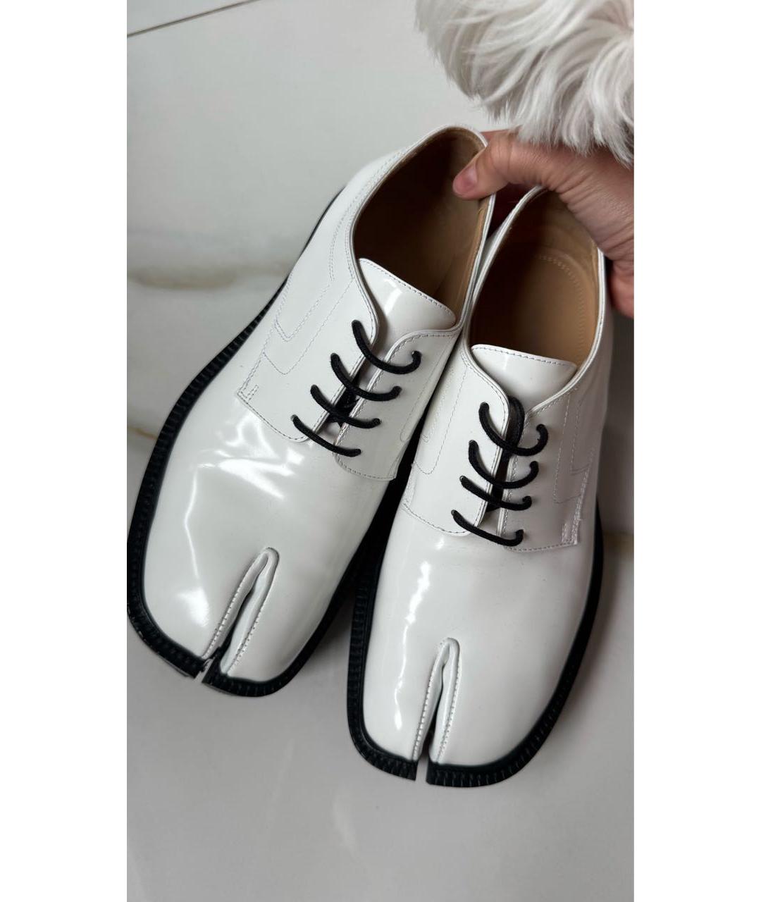MAISON MARGIELA Белые кожаные брогги и оксфорды, фото 3