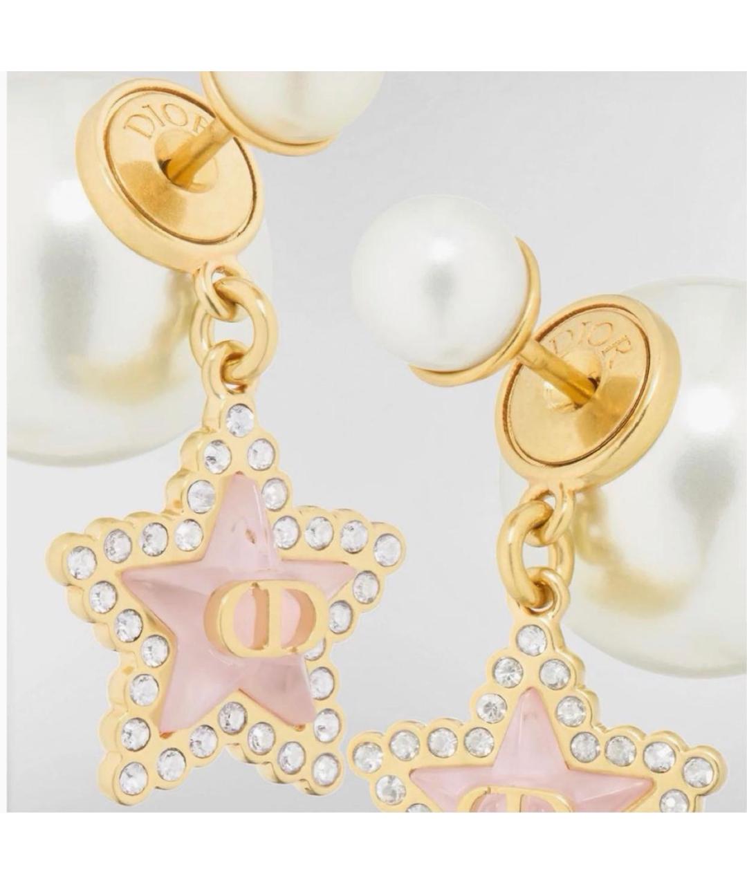 CHRISTIAN DIOR Золотые металлические серьги, фото 2