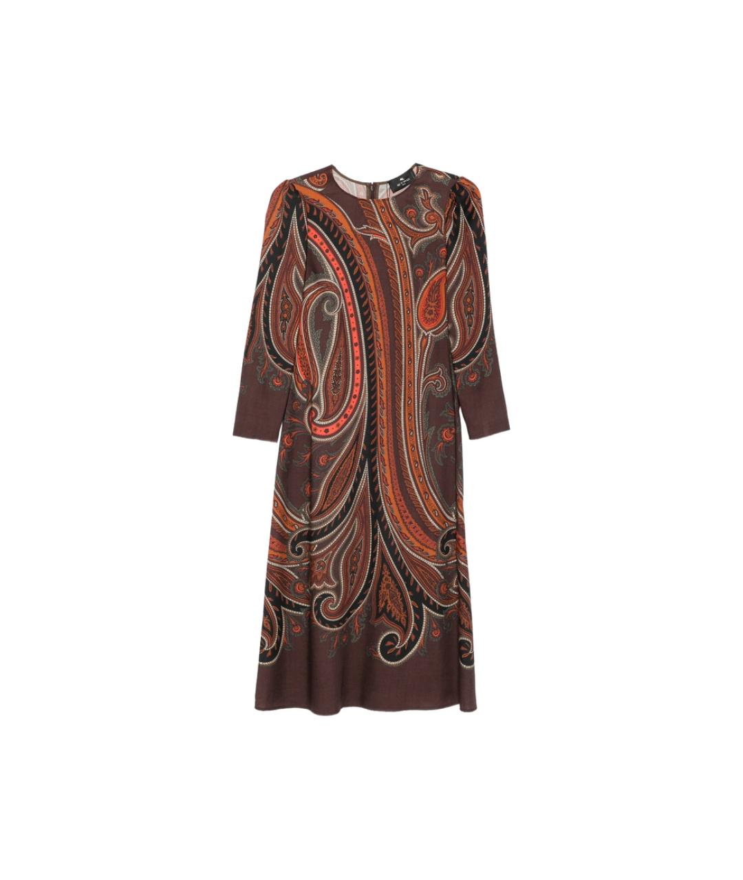 ETRO Коричневое вискозное повседневное платье, фото 1