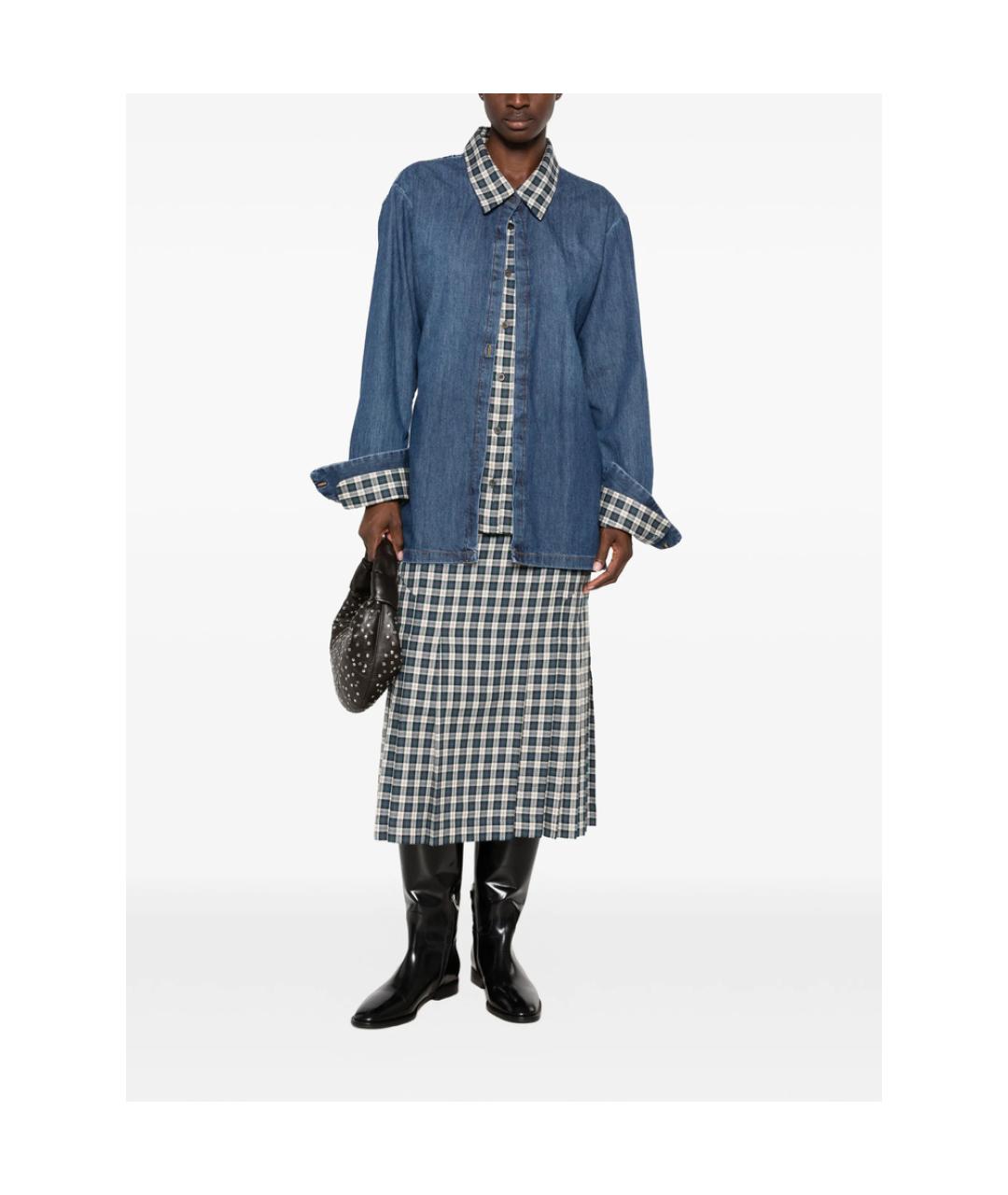 DRIES VAN NOTEN Зеленая шелковая юбка миди, фото 3